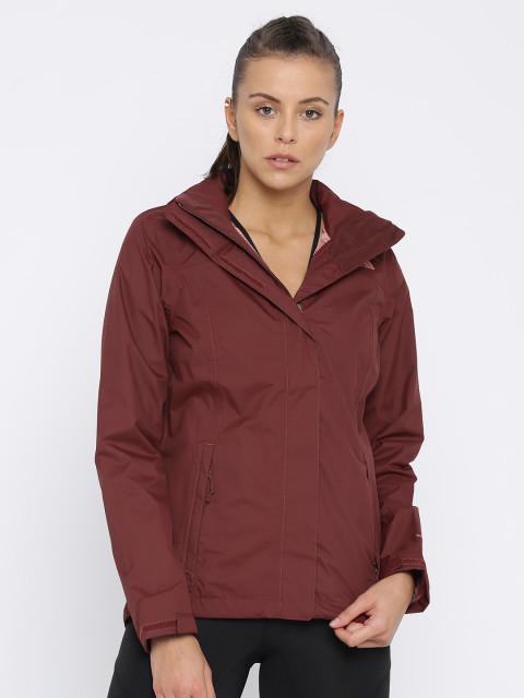 The North Face Women Maroon Solid Sporty Jacket